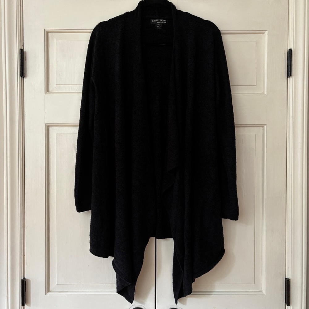 Barefoot Dreams Bamboo Chic Lite Open Front Draped Cardigan Waterfall Size L /XL - Picture 3 of 15